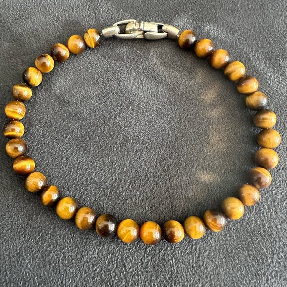 David Yurman Spiritual Beads Bracelet in Tiger's Eye - 6mm - 9.25" - Picture 2 of 9